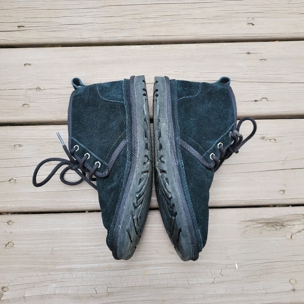 Ugg Neumel Black Suede Leather Shearling Lined Lace-up Chukka Boots‎ Booties 7